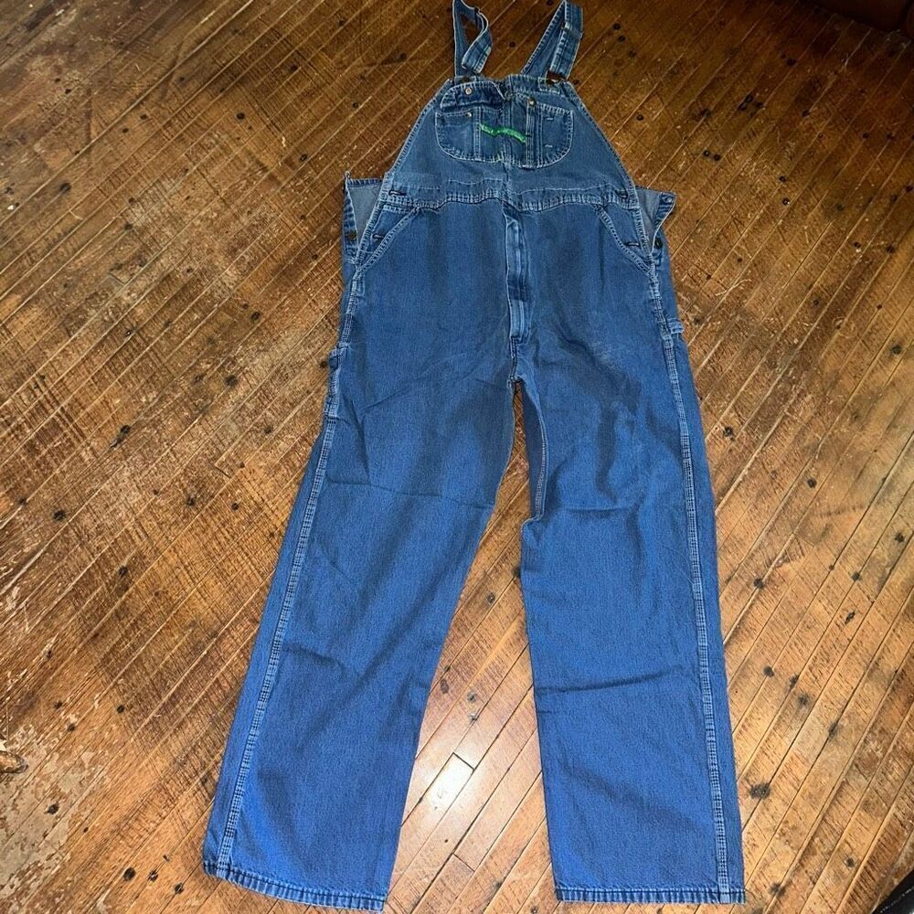 Keys medium wash grandpa farmer denim 42x31 overalls